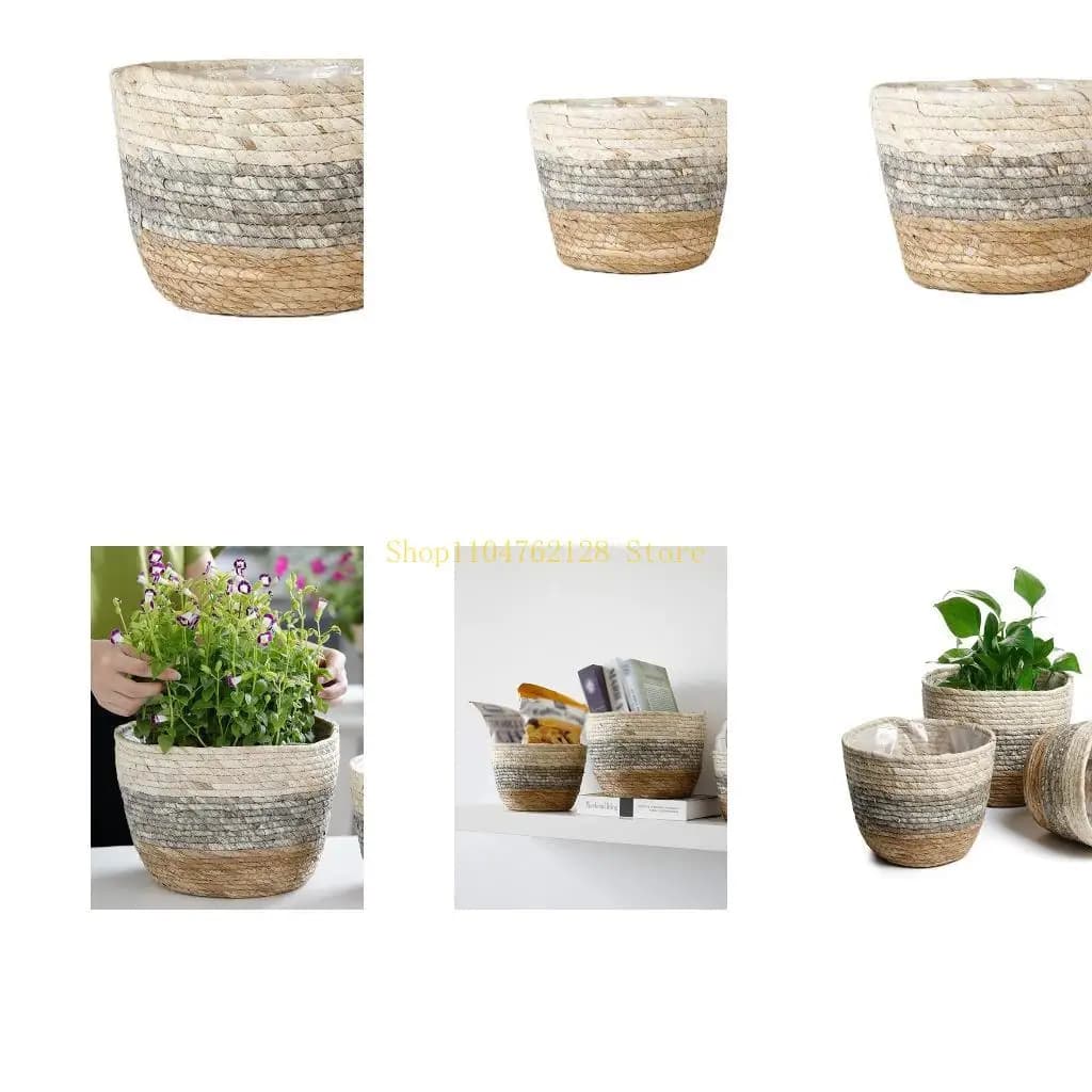 Plant Potted Round Flower Pot Basket Hand Woven Plant Basket Indoor Planter Woven Plants Pot Decorative Outdoor Planting best