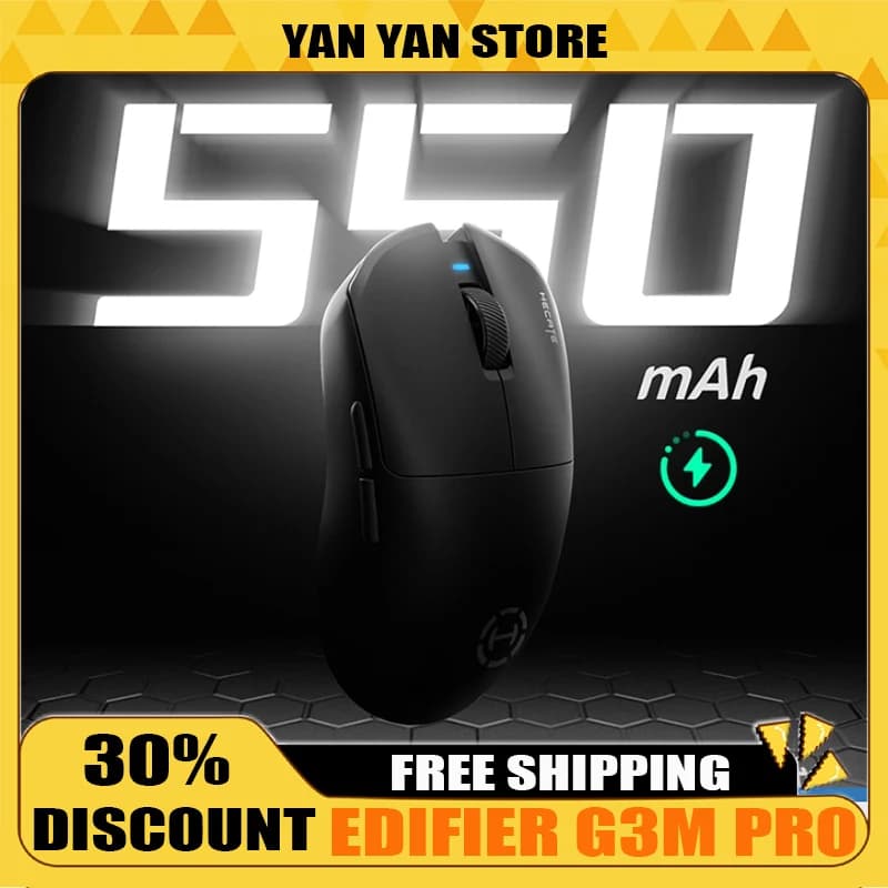 Edifier Hecate G3m Pro Mouse Tri Mode Paw3395 Wireless Custom Lightweight Mouse E-Sports Gamer Accessory for Computer Pc Gift