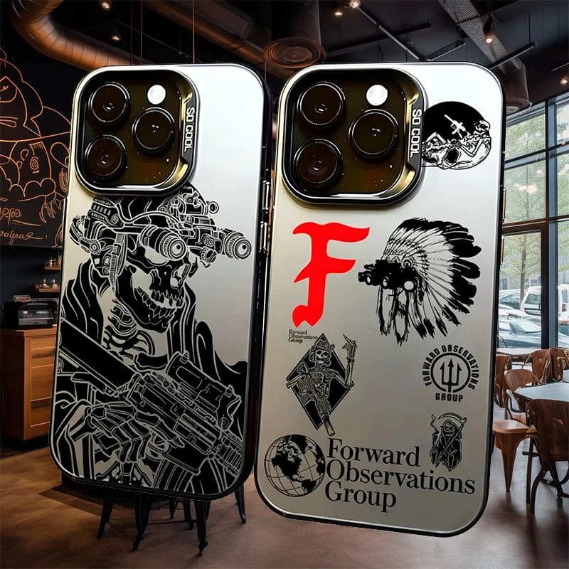 FOG Forward Observations Group Tactical Frosted Case for iPhone 17 16 E 15 14 Plus 13 12 Mini 11 Pro Max Acrylic Silicone Cover