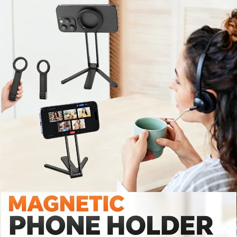 Pocket Magnetic Phone Holder Multifunctional Foldable Tripod Horizontal and Vertical Handheld Photography Live Streaming Stand
