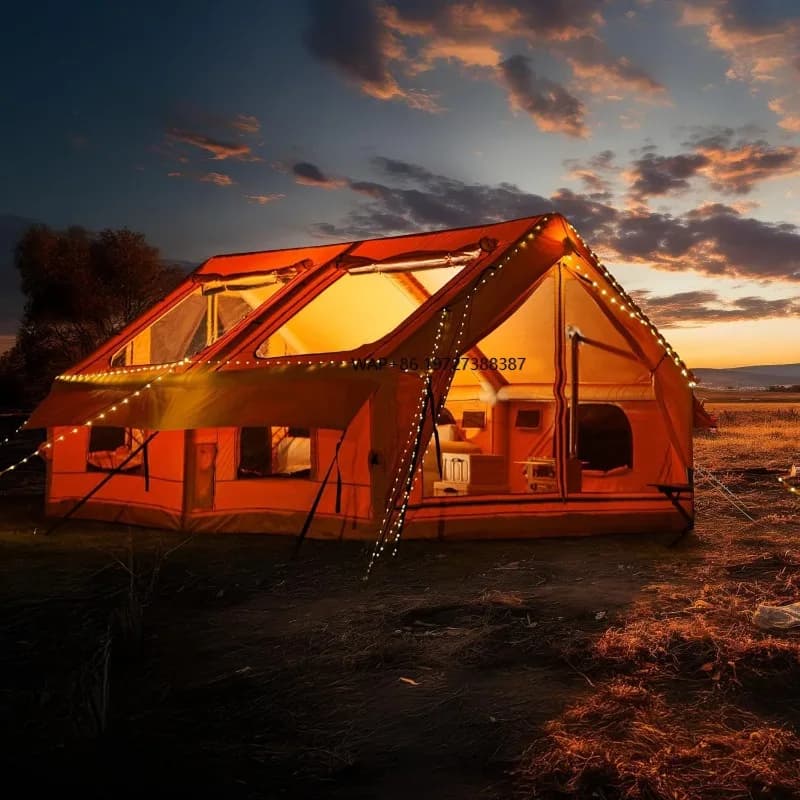 Tenda da campeggio gonfiabile di tendenza 2025 con colonna d'aria in PVC Grande tenda da tetto antipioggia impermeabile per esterni per il campeggio notturno