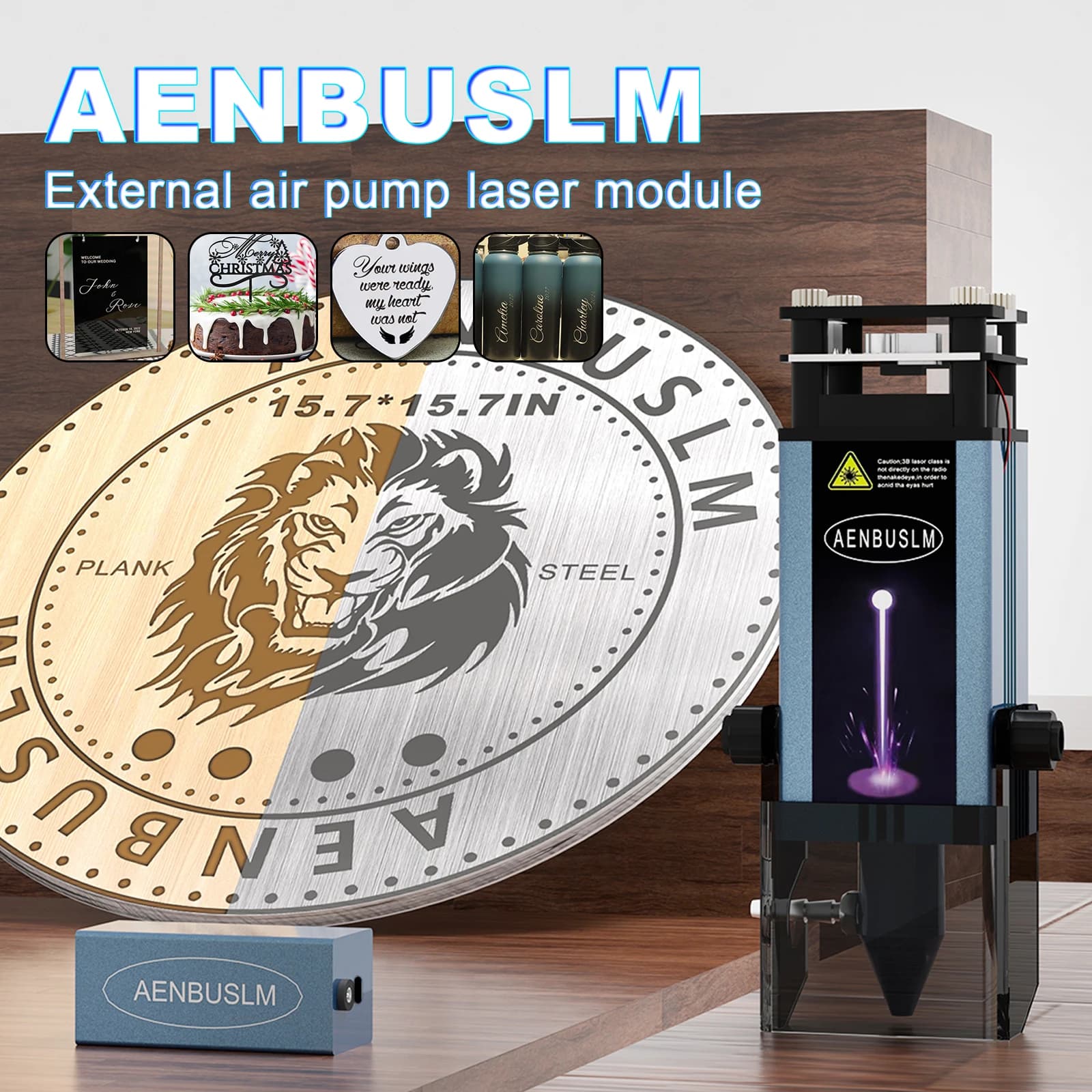AENBUSLM 40W 80W Laser Cutting Module 450mm Blue Light Laser Engraving Head with Air Service Wood Processing Taglierina CNC Laser Engraving
