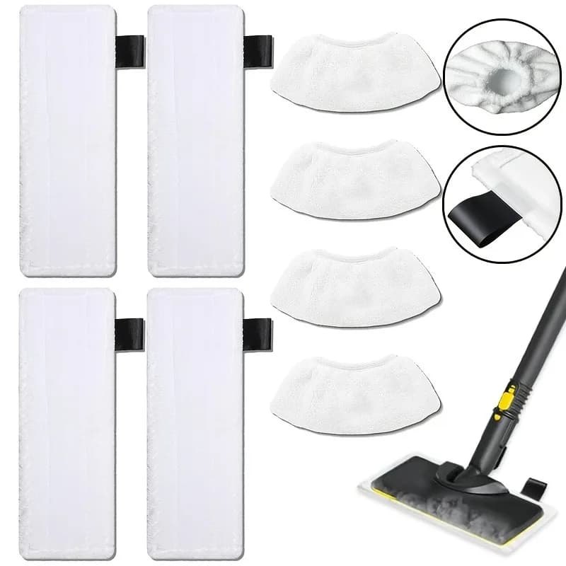 2 Microfiber Pads + 2 Fabric Covers Compatible For SC2, SC3, SC4, and SC5 Steam Mops