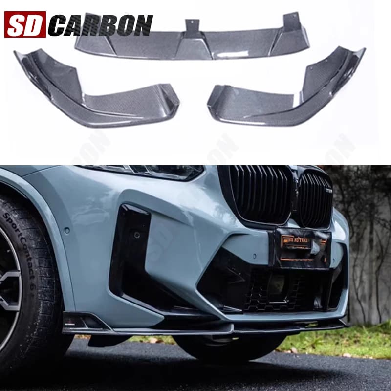 For BMW X3M F97 X4M F98 2022+ Spoiler Diffuser Carbon Fiber Front Accessories Car