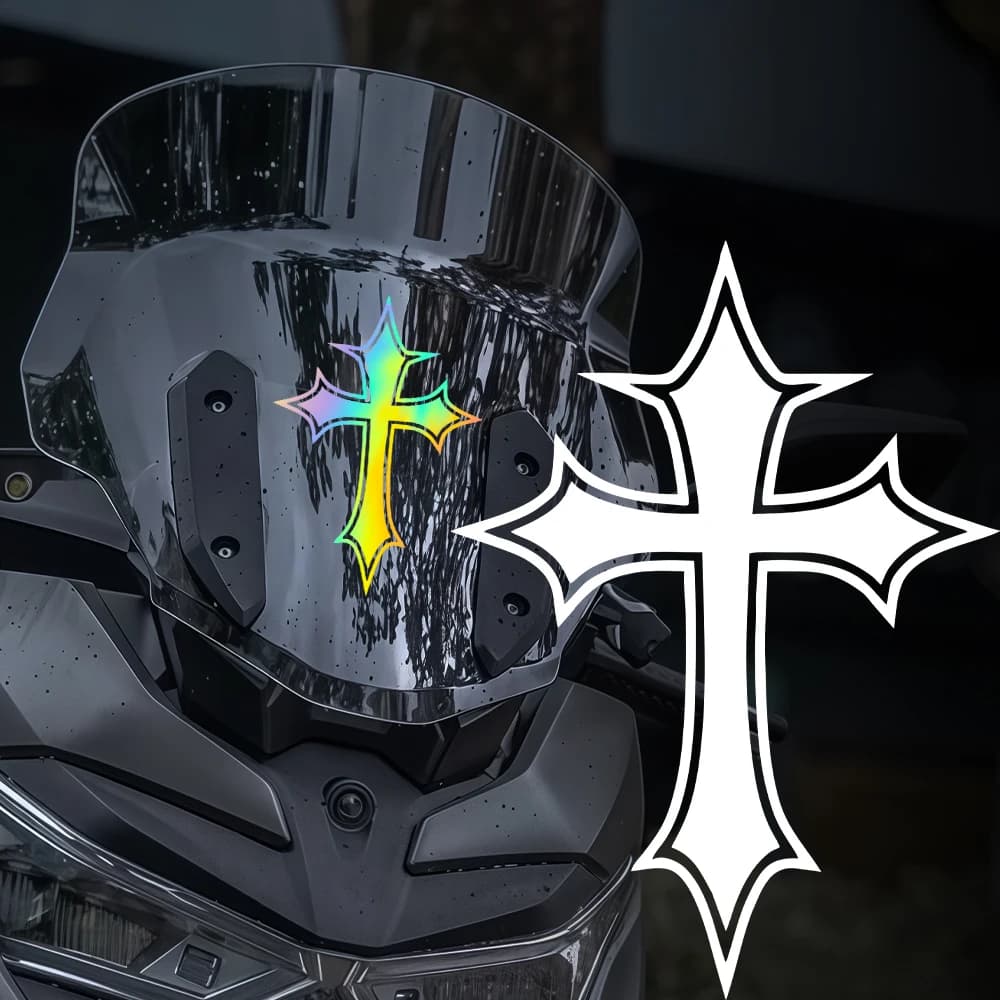 Wall decal Vinilico Simple Cross for Motorcycle Helmet, Tank, Caring, Side Window, Scooter, Bicycle - 1 Piece