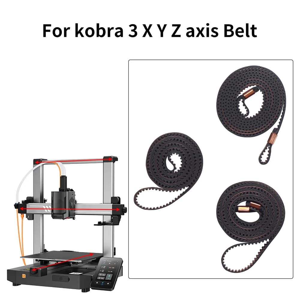 Per Kobra 3 XY asse Z resistenza all'usura della cinghia sincrona ad alta temperatura per parti della stampante 3D Kobra 3