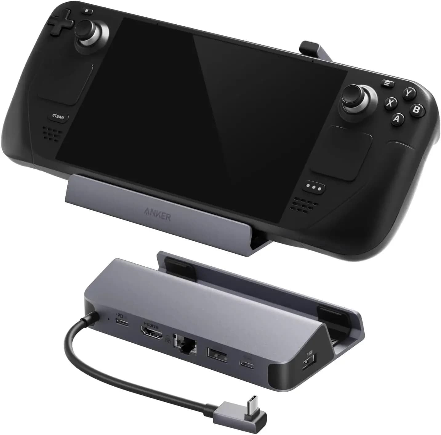 Stazione di ricarica Anker per Steam Deck/ROG Ally, dock di ricarica 6 in 1, hub USB C con HD-MI, Ethernet, 3 porte USB, ricarica rapida da 100 W
