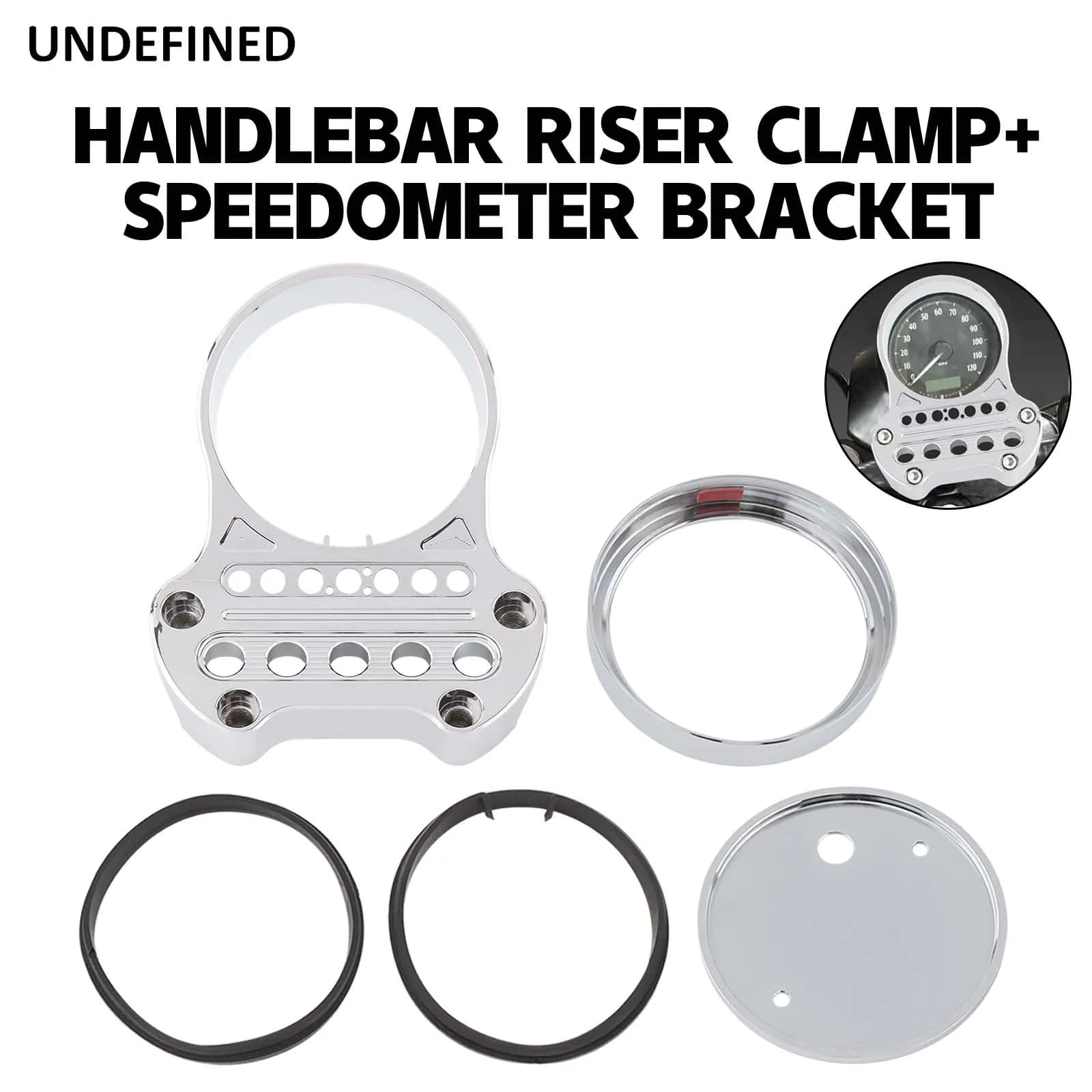 Misura per Harley Sportster XL883 XL1200 Dyna 2006-up moto tachimetro staffa riposizionamento copertura manubrio Riser morsetto Kit