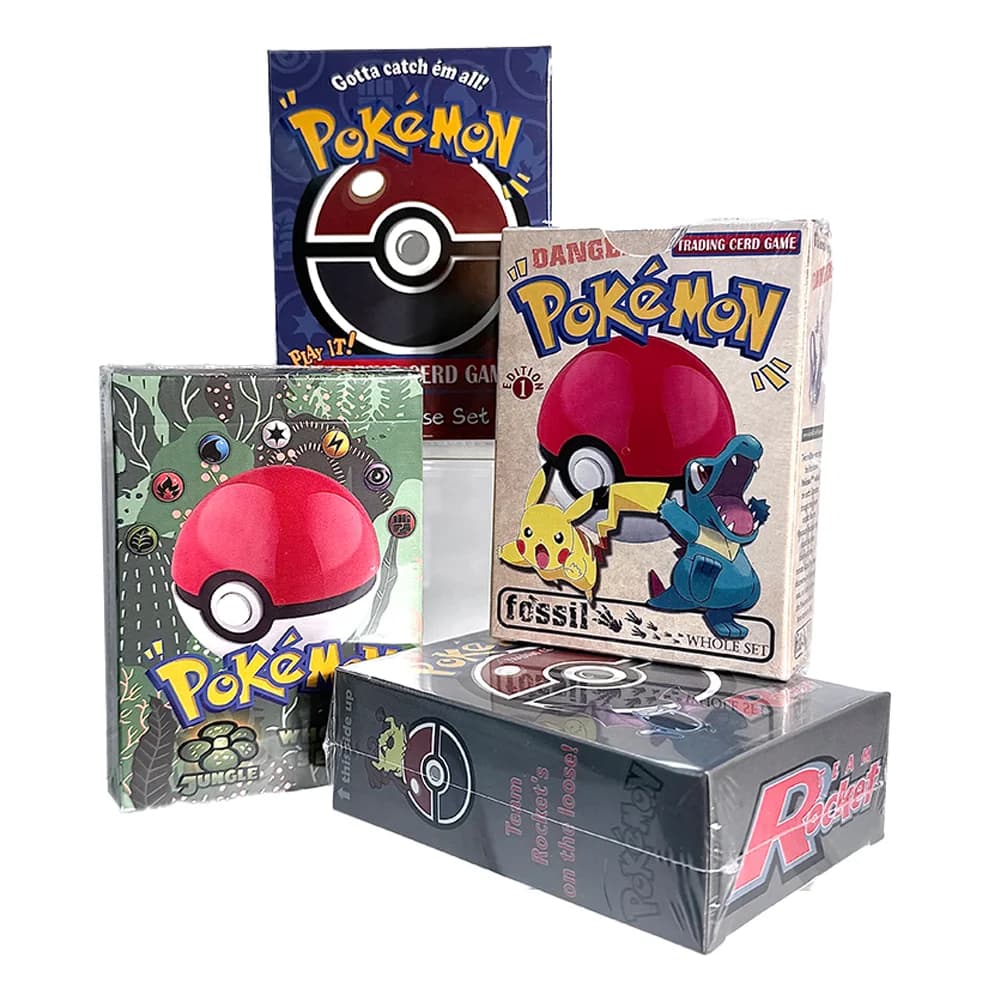 Set completo di carte PKM Set base 2/ Team Rocket/1a edizione Jungle/Fossil TCG Giochi da tavolo Collezione PTCG Proxy Card Toys Set completo