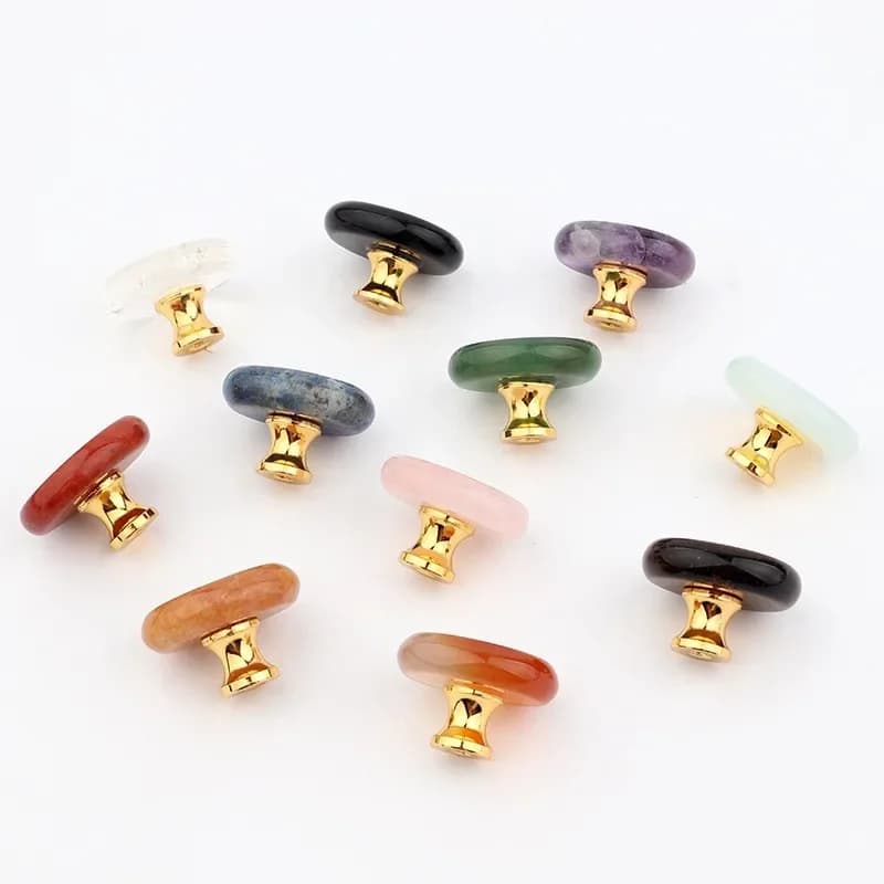Maniglia del cassetto della porta dell'armadio da cucina dell'aura di cristallo di pietra naturale di lusso leggera piccola maniglia della decorazione del contenitore di gioielli del regalo