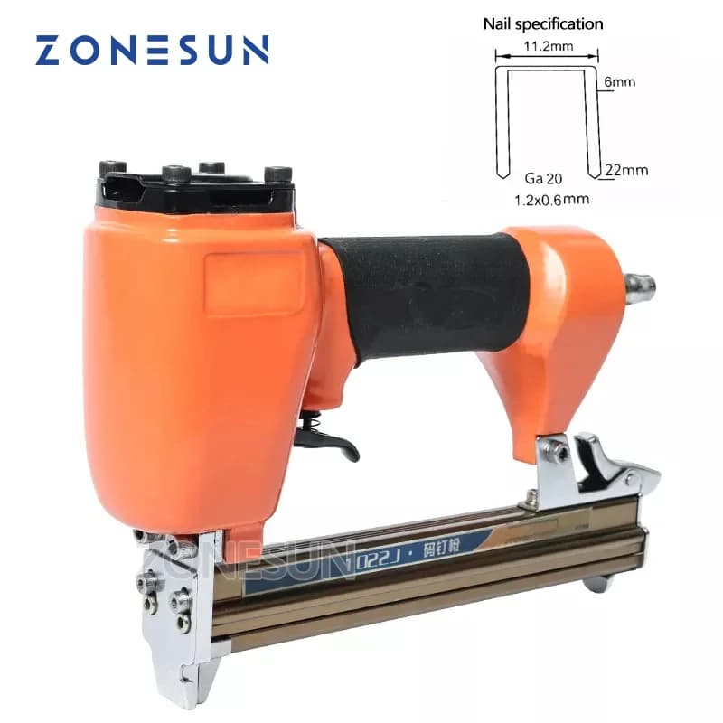 ZONESUN ZS-1022 Pistola per punti metallici pneumatica Air Brad Chiodi a forma di porta Pistola Mobili Divano in legno Lavorazione del legno Cucitrice ad aria