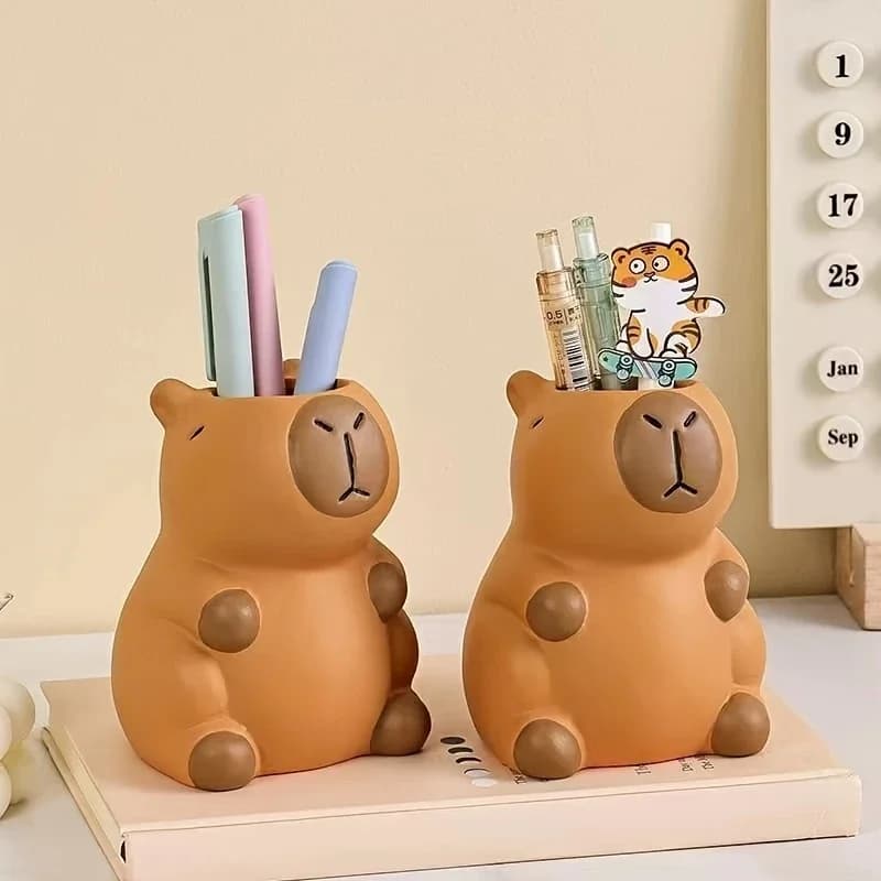 Portapenne a Forma di Capibara, Organizer per Pennelli da Trucco, Perfetto per Decorazione Scrivania e Soluzione Creativa di Archiviazione
