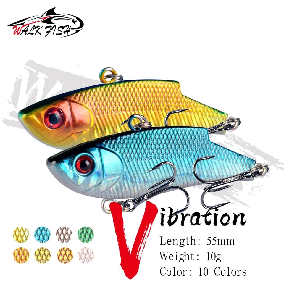 WALK FISH 5.5cm 10g Tough Fishing Lure VIB Rattlin Hook pesca Sinking Vibration Rattlin Hooktion Bait matite attrezzatura da pesca