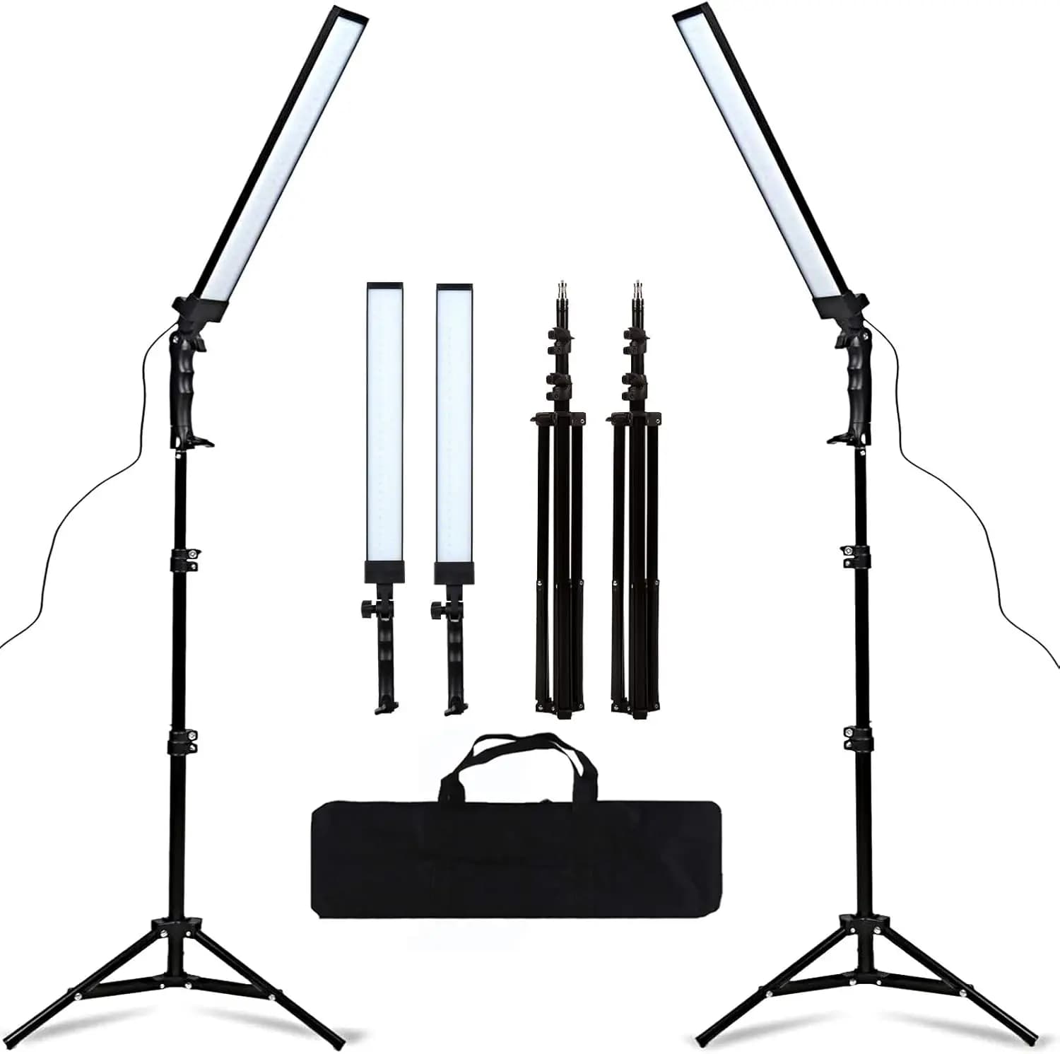 Kit di illuminazione da studio a 180 LED con luce di riempimento regolabile e treppiede per fotografia e video
