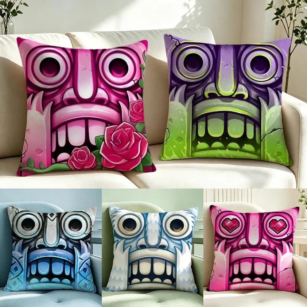 Game Temple Run Cushion Cover Short Plush Cushion Cover Double Sided Print Washable Sofa Pillowcase Home Decor Gift