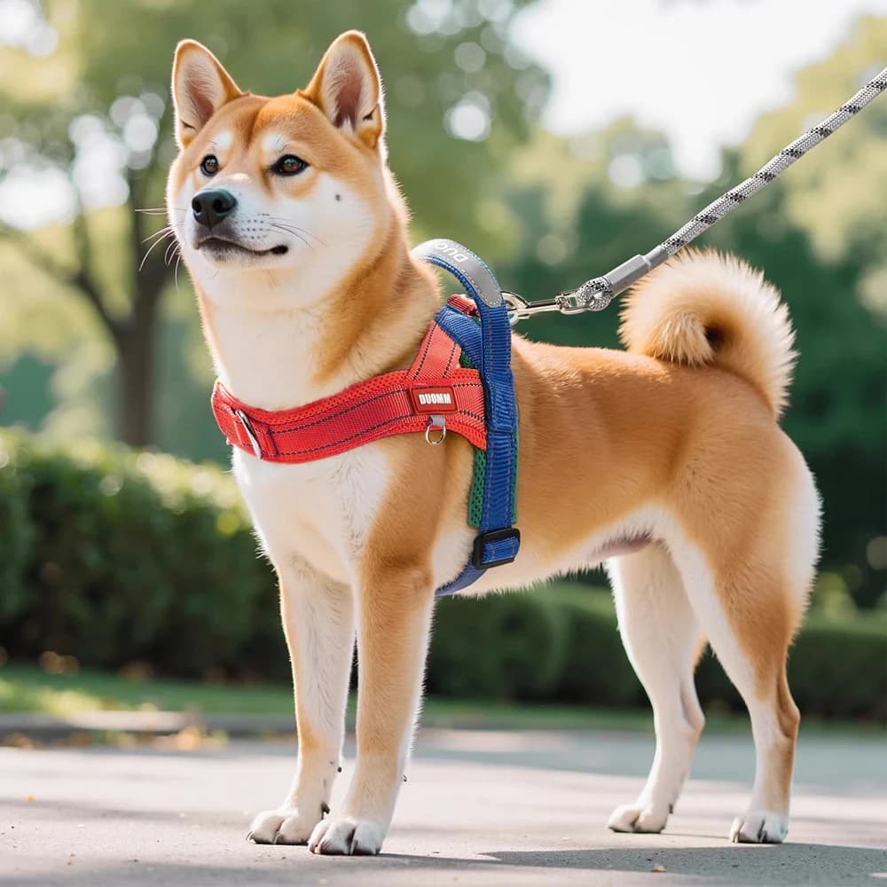 No Pull Dog Harness and Leash Set Adjustable Pet Vest with Handle for Shiba Inu French Bulldog Poodle Small Medium Dogs