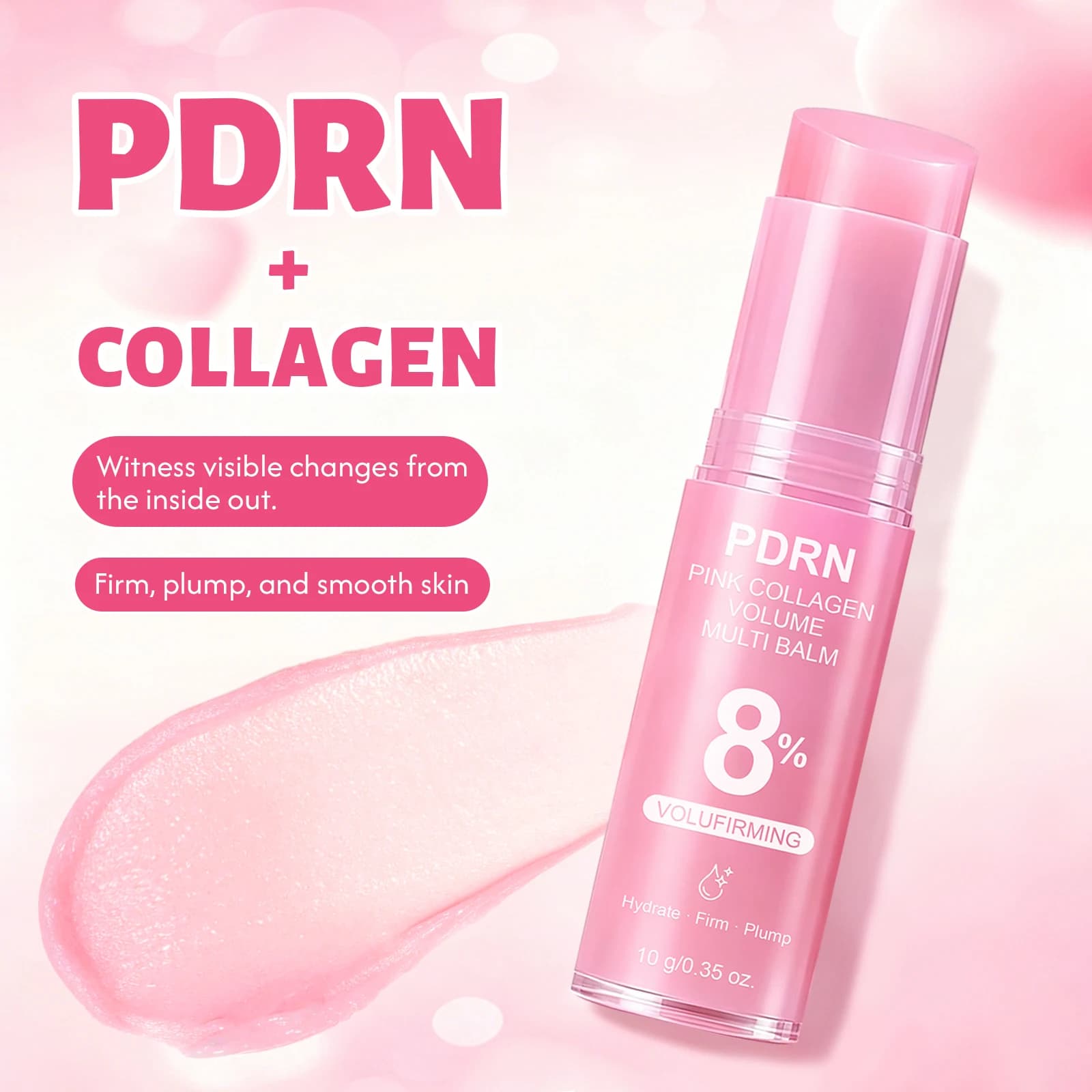 PDRN Pink Collagen Multi Balm Stick 10g Retinol Peptide Firming Plumping Moisturizer Smooth Fine Lines For All Skin Areas