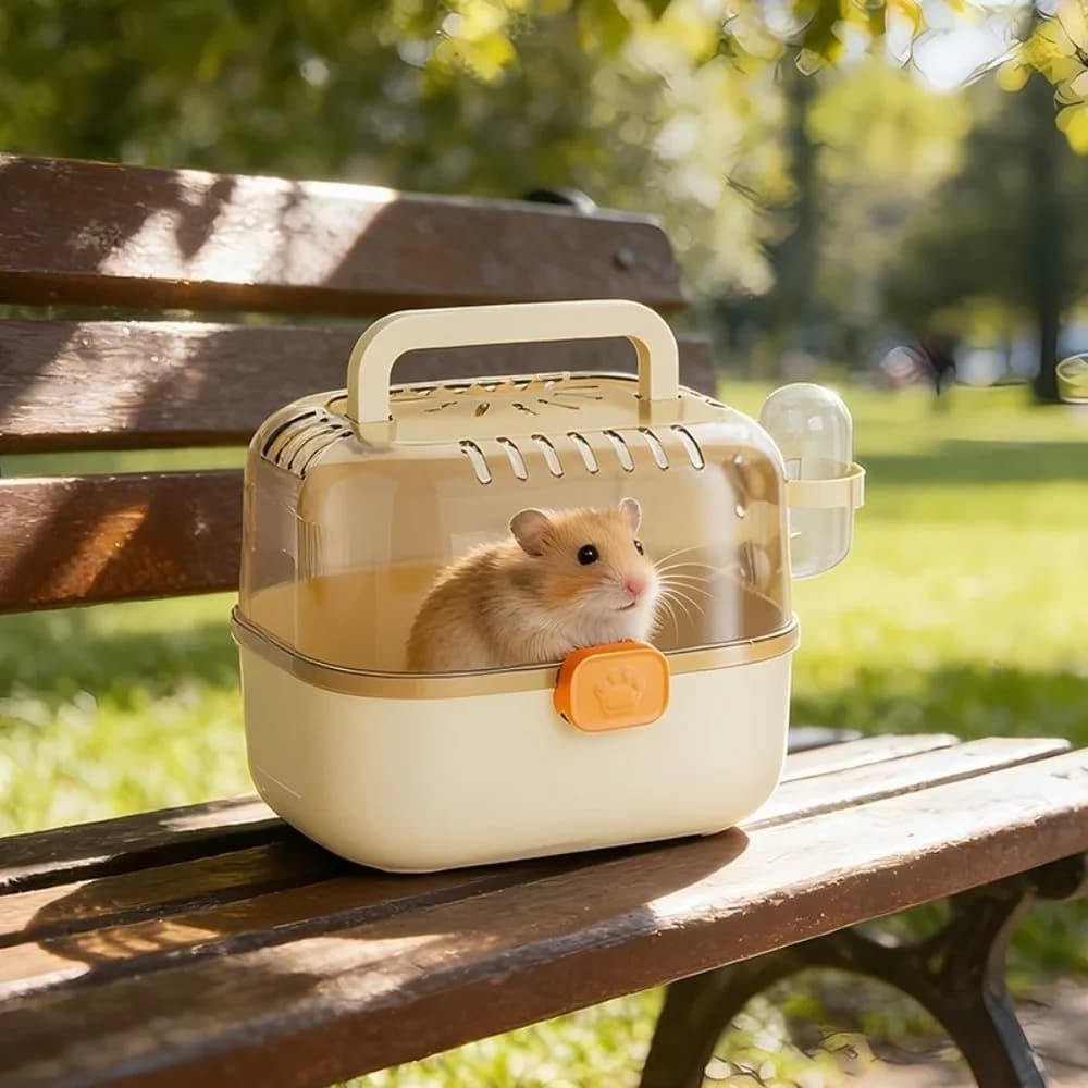 Gabbia per criceti portatile Ventilata Traspirante Trasportino per animali Parte rimovibile Trasparente Habitat per criceti Piccola cura degli animali domestici