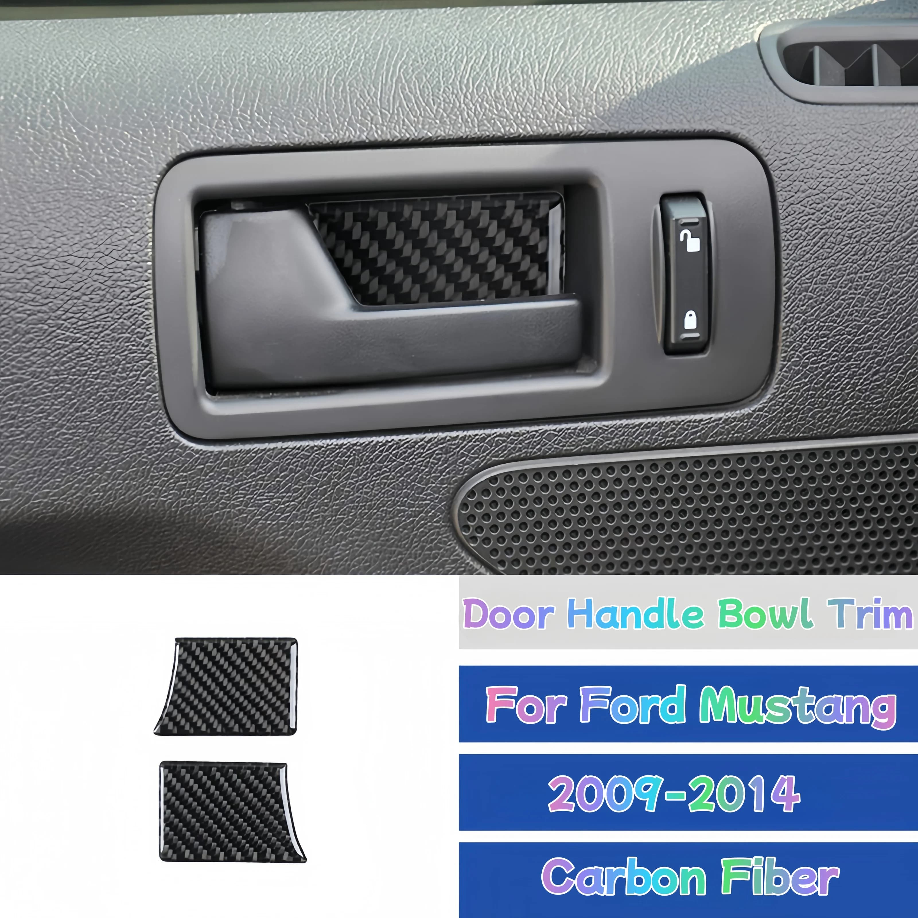 Per Ford Mustang 2009-2014 In Fibra di Carbonio Maniglia Interna Della Porta Ciotola Pannello di Copertura Protettiva Trim Adesivi Auto Accessori