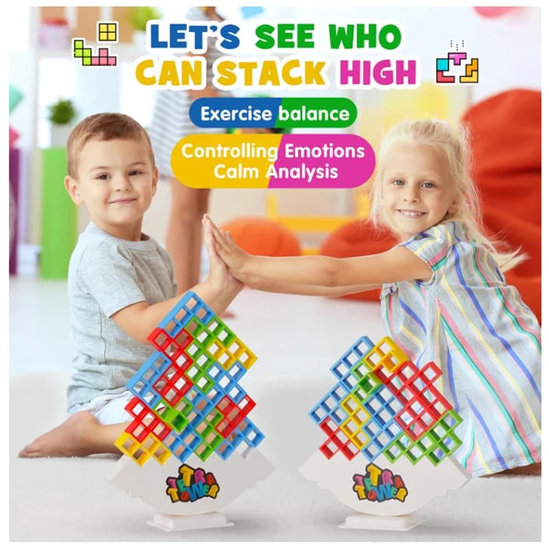 Nuovi giocattoli impilabili per bilanciamento della torre Tetris 3D, giochi da tavolo per bambini, assemblaggio di puzzle in mattoni educativi, feste, giocattoli da viaggio