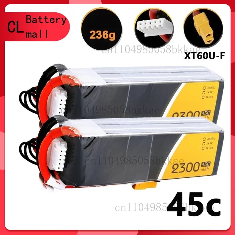 Per 4S 14.8V 2300mAh 45C LiPo Batteria Per RC Elicottero Quadcopter FPV Racing Drone Parti Con XT60 14.8V BATTERIA Ricaricabile