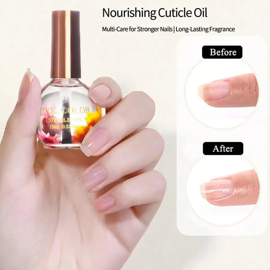 IDOL COLOR Japanese style nail margin oil and nail protective oil, vitamin supplement and prevents cuticles, 0.51 FL Oz