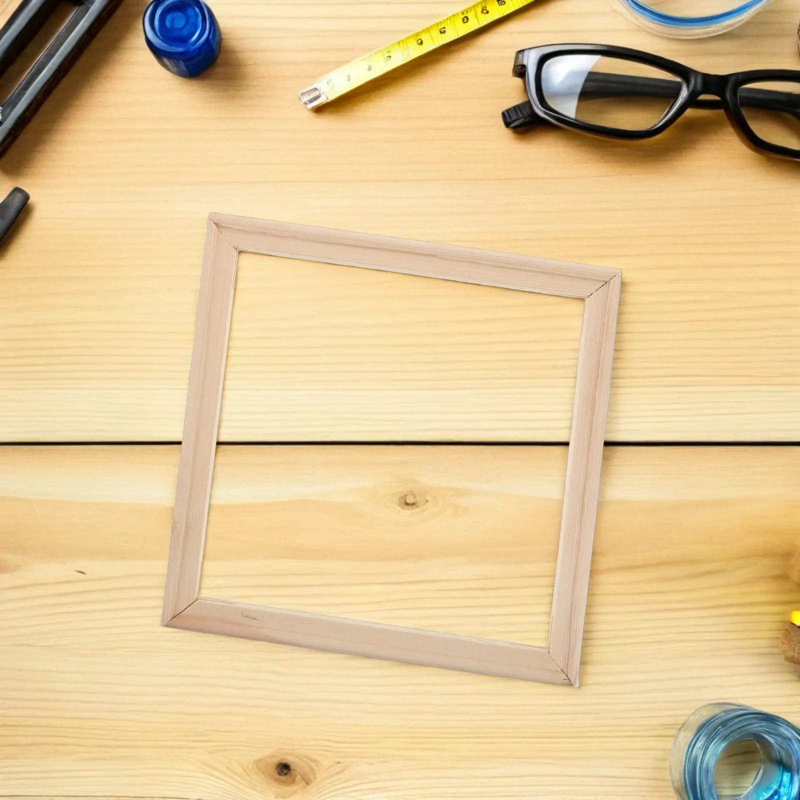 Kit 6 Pezzi Cornice in Legno Massello Naturale per Tela, Cornice Flottante Fai-da-te per Pittura a Olio, Supporto per Telaio, Decorazione Murale, Artigianato in Legno