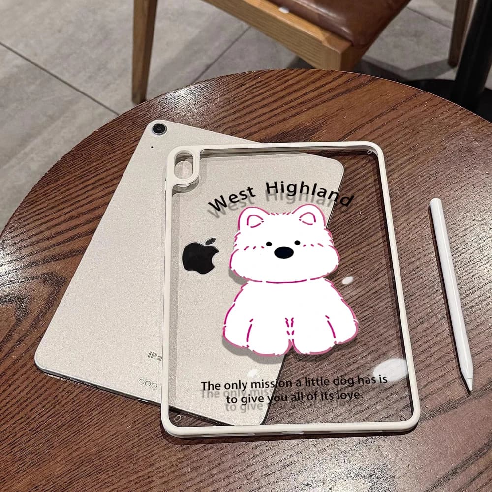 West Highlands White Border Y2K Clear Cover For iPad Pro 13 11th M5 M4 12.9 A16 10 8 7 9th 10th Air 11 M2 M3 Mini Tablet Case