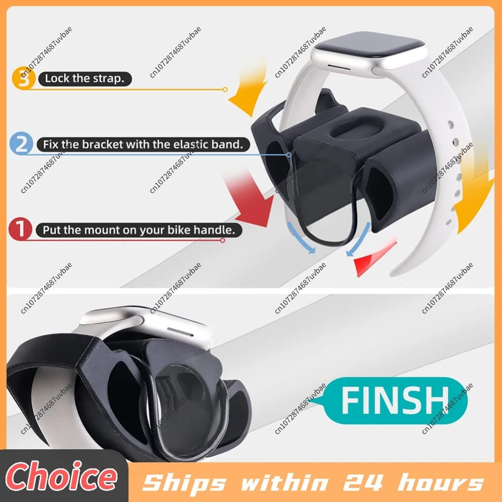 Cycling Heart Rate Monitor Stand Silicone Bicycle Smartwatch Stand Riding Smart Watch Mount for TOMTOM/TICWATCH/SUUNTO Watch