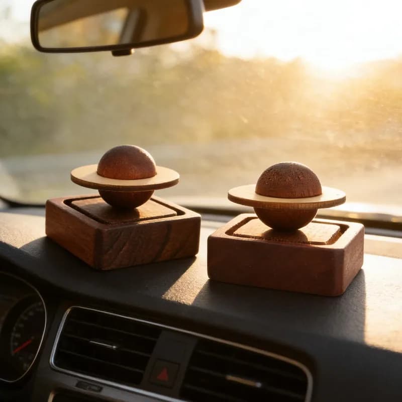 Planetarium diffuser in Walnut Wood for Car, Deodorant for Environments, Perfumed Incense Diffuser, Jupiter Orbite Diffuser