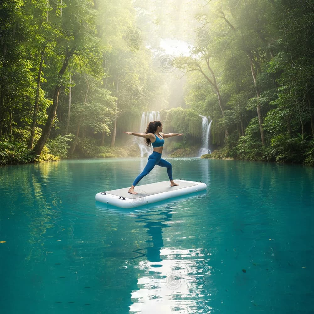 Inflatable floating water yoga mat swimming pool yoga board floating dock custom water fitness water mat