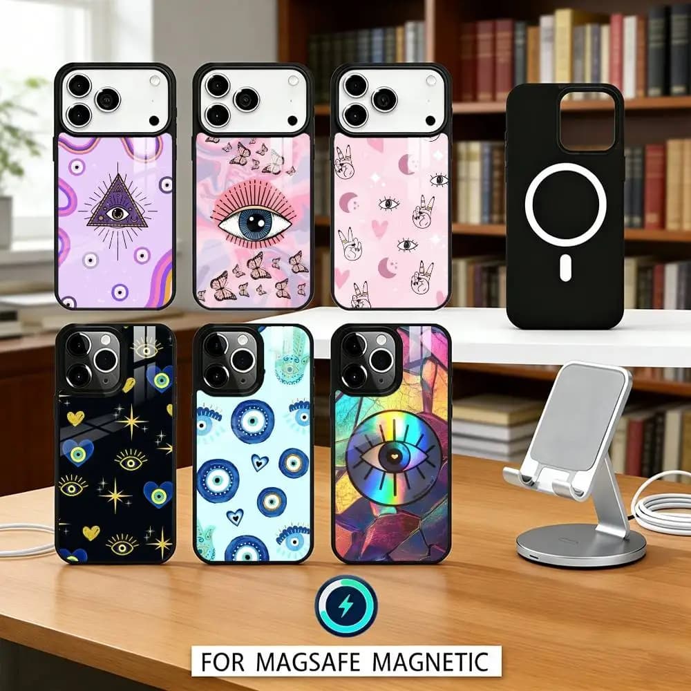 Cover per iPhone 17,16,15,14,13,12,Pro,Max con Motivo Cuore dei Pupili e Ali, Compatibile con Ricarica Wireless Magnetica Magsafe