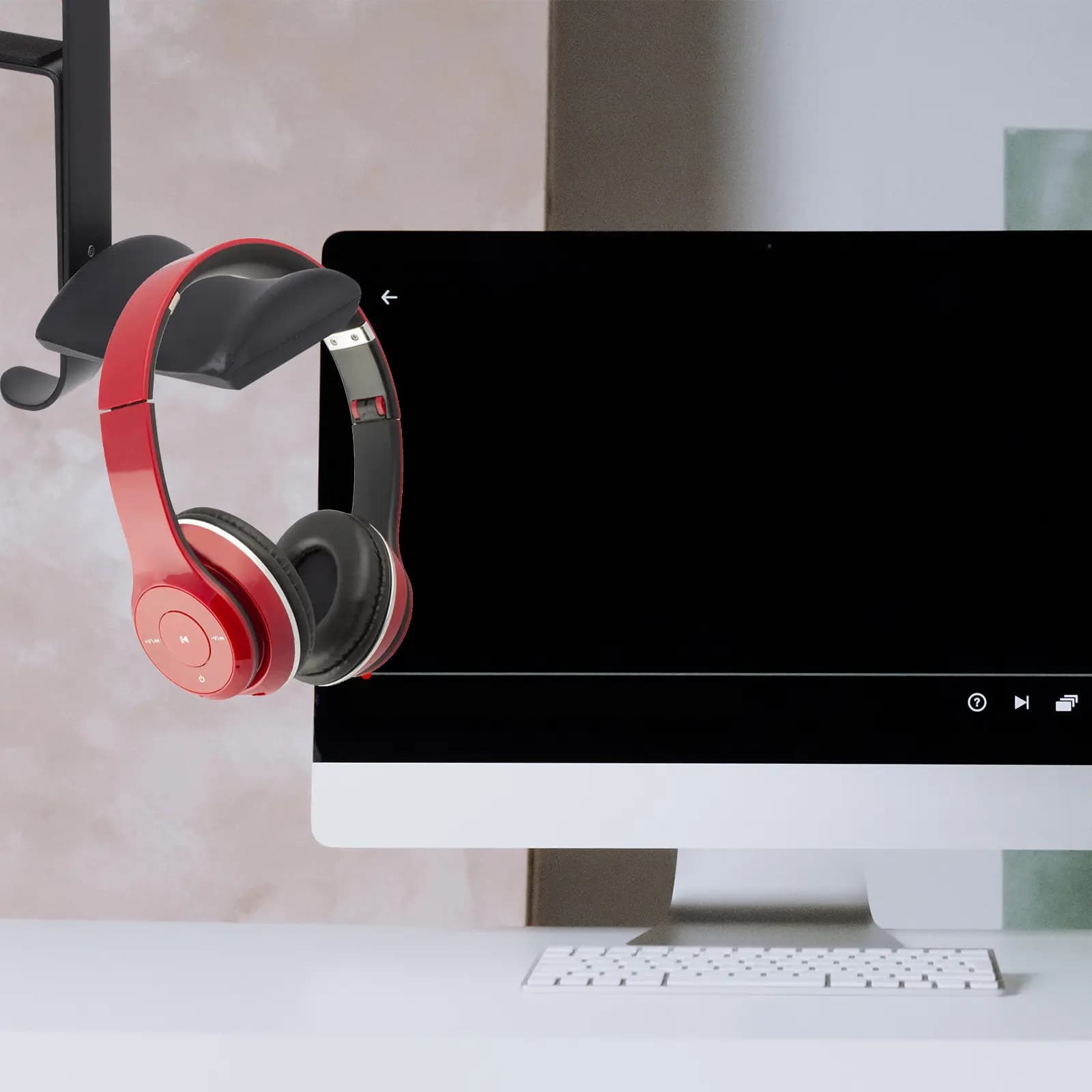 Sturdy Headphone Stand Adjustable Metal Headset Holder for Computer Table Mounting Easy Assembly for Home Office Gaming Setup Pc