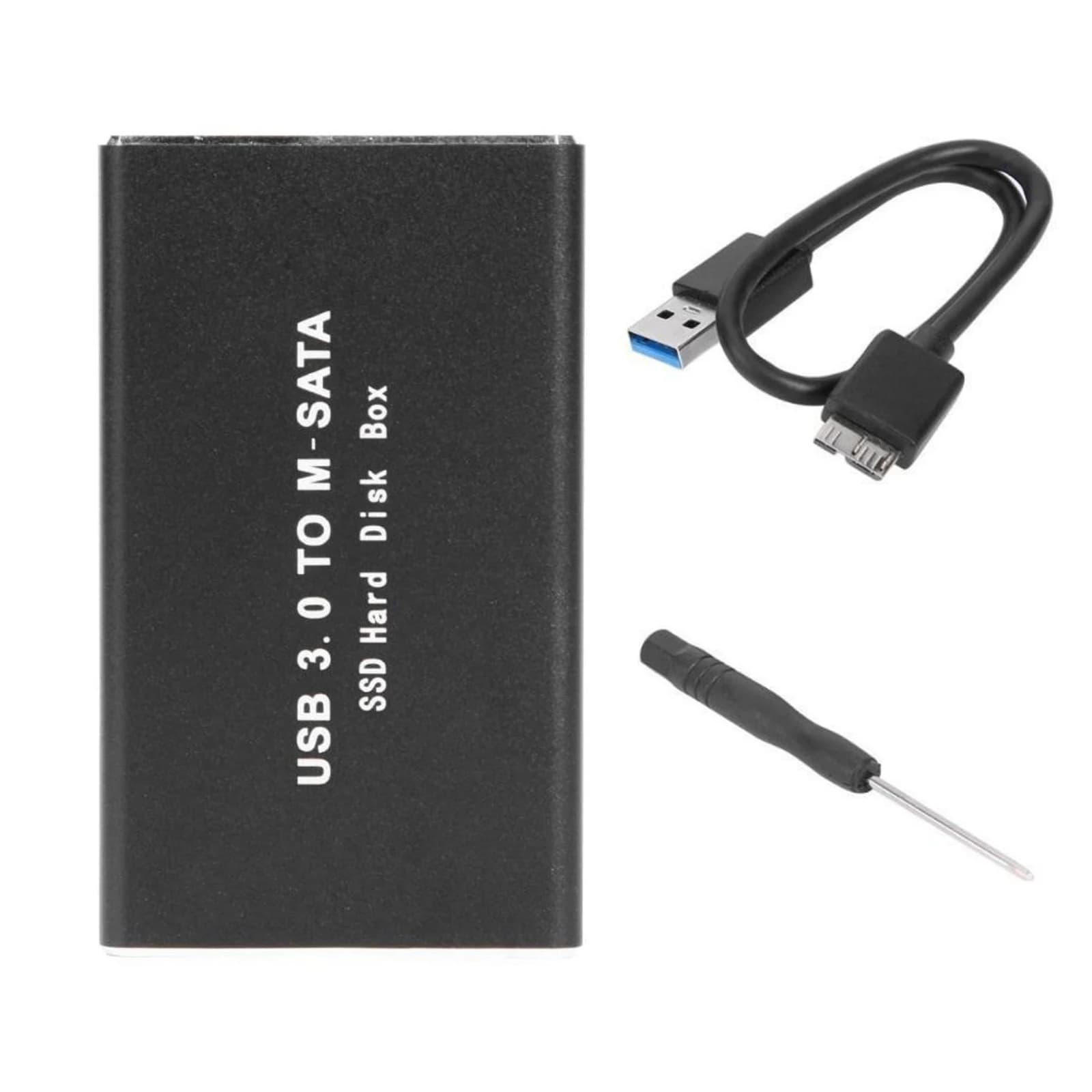 Mini Enclosure mSATA a USB 3.0 per SSD, Hard Disk Esterno con Trasferimento a 6Gbps, Compatibile con Windows, Mac e Linux, Senza Driver