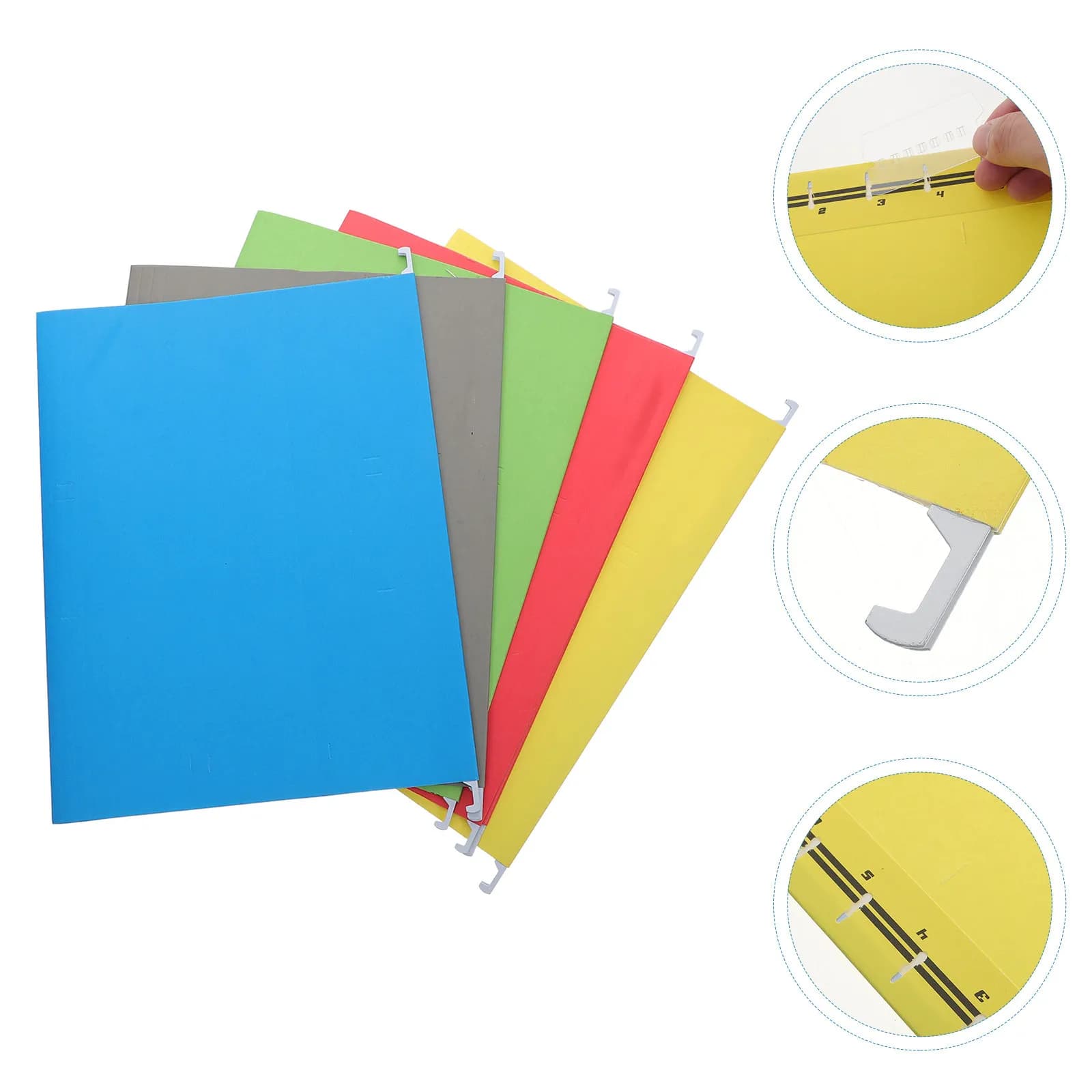 5 pezzi di cartelle sospese A4, porta documenti sospesi, organizer per documenti in carta spessa resistente all'usura, facile accesso, ampia apertura per l'ufficio