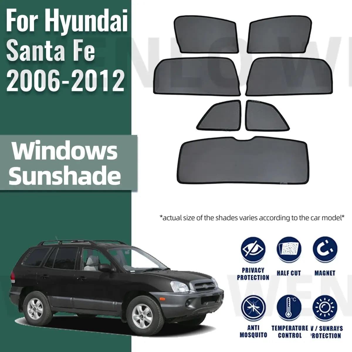 Per Hyundai Santa Fe CM SantaFe 2006-2012 Magnetico Auto Parasole Parabrezza Anteriore Tenda Lunotto Laterale Posteriore Tende Da Sole Scudo