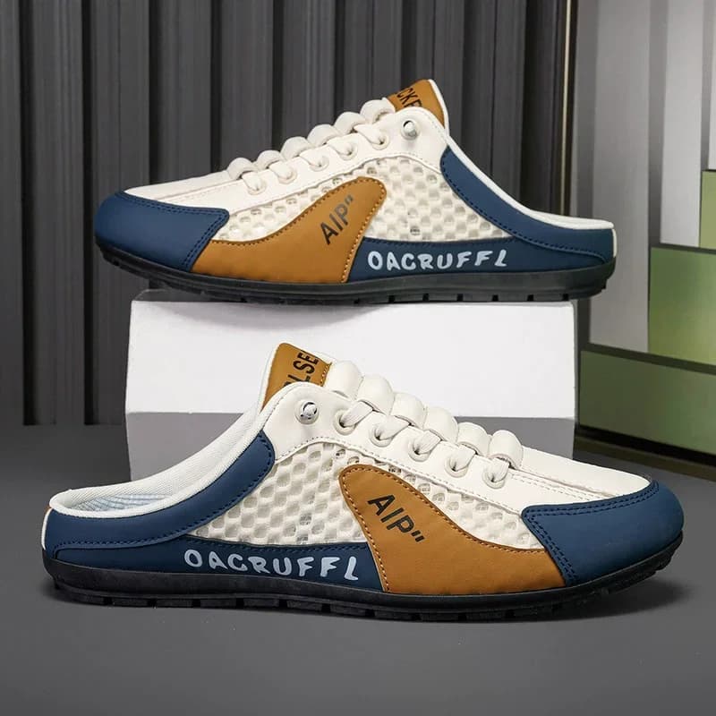 Scarpe da uomo Estate Baotou Mezze Pantofole Moda Outdoor Casual Pantofole sportive Nuove Pantofole in rete traspirante Mocassini slip on da uomo