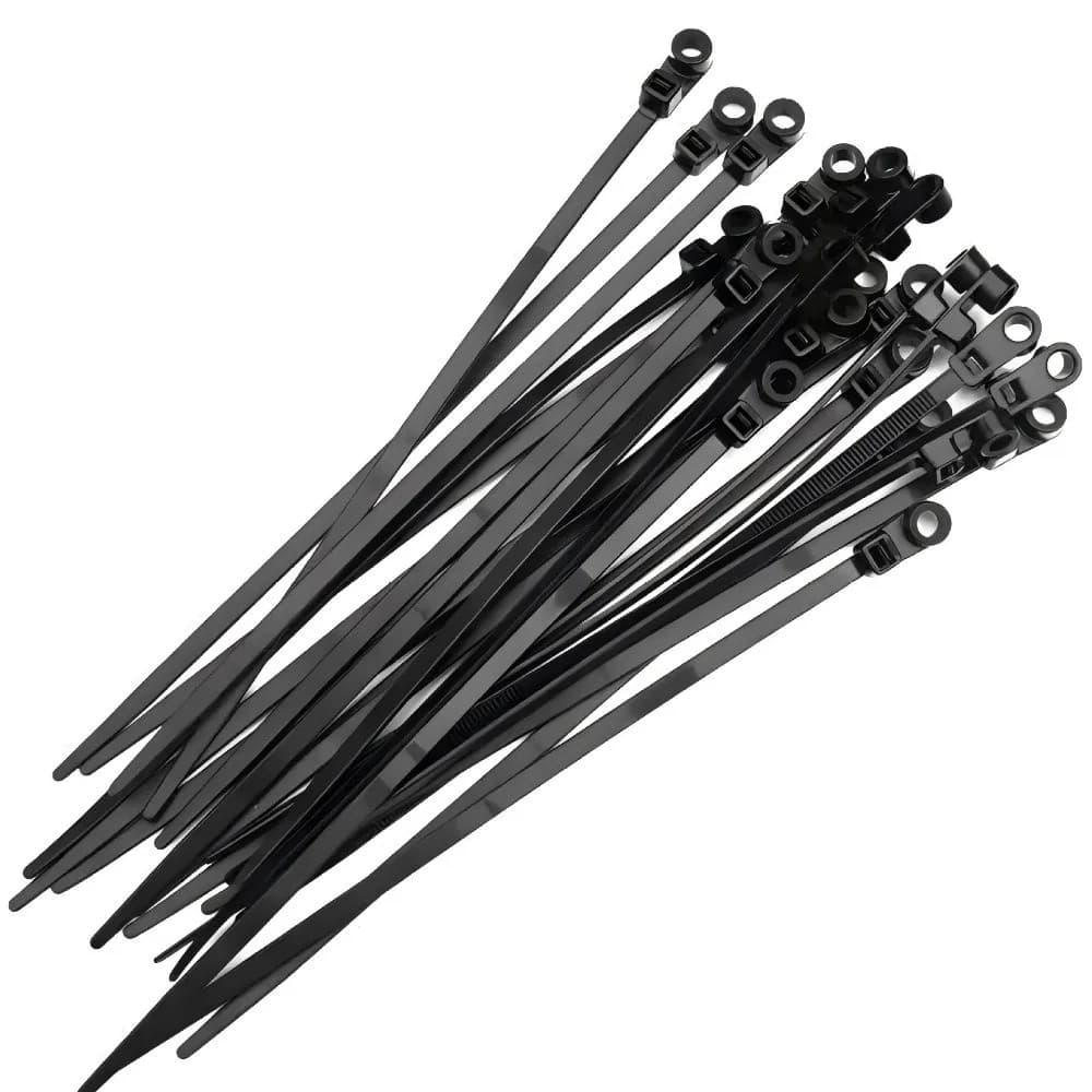 100Pcs Nylon Cable Tie Gear Screw Fix Hole Multi Wire Wrap Wire Sort Accessory Self Lock Buckle Hard Plastic Shell