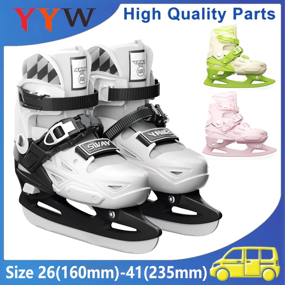 Pattini da ghiaccio Pattini a rotelle Scarpe da sci con lama Termica Inline Figura Hockey su ghiaccio Pattinaggio di velocità per donne adulte Uomini Taglia regolabile 26-41