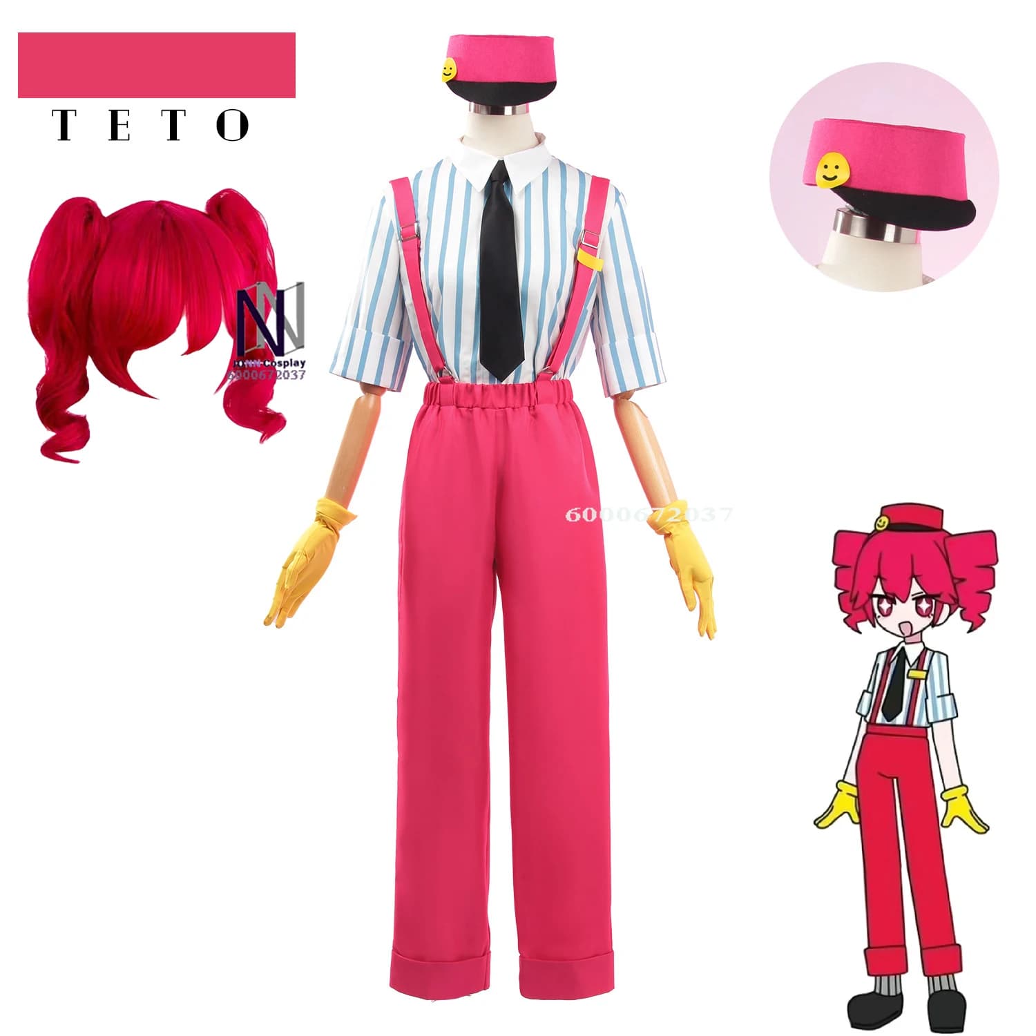 Anime Miku Mesmerizer Cosplay - Pagliaccetti tuta rosso Teto, uniform for women, costume for Halloween parties