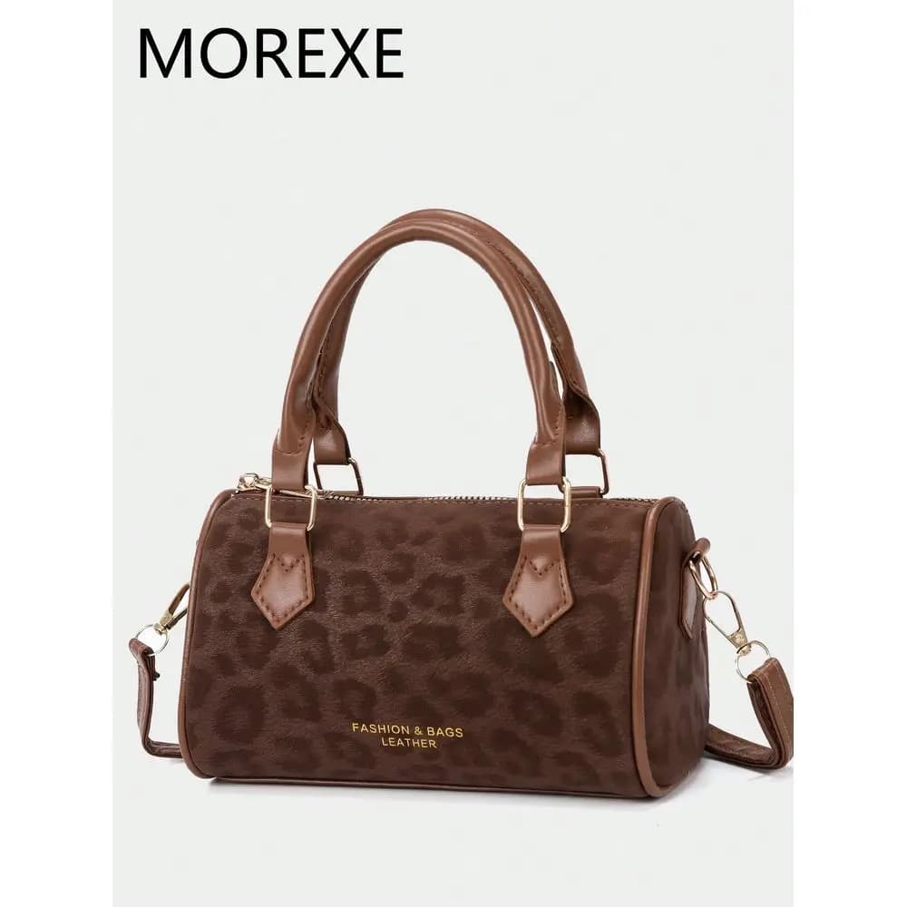 Borsa a mano, borsa tote alla moda con stampa leopardata, borsa versatile per pendolari, borsa Boston Pillow, borsa a tracolla
