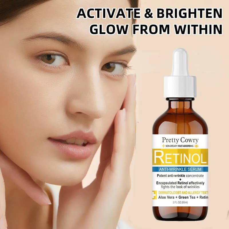 Pretty Cowry Retinolo Collagene Proteico Essenza Liquido, Vitamina C Siero Nutriente Schiarente Viso Liquido, Qualsiasi Pelle