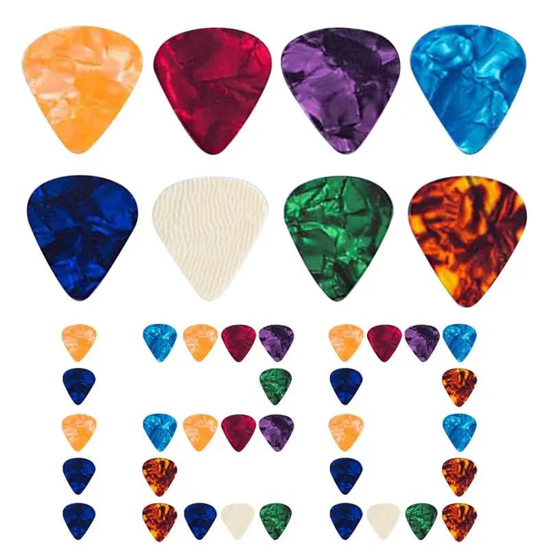 Set di plettri per chitarra da 120 plettri per chitarra acustica Impugnatura antiscivolo Accessori per strumenti musicali resistenti all'usura per spettacoli dal vivo