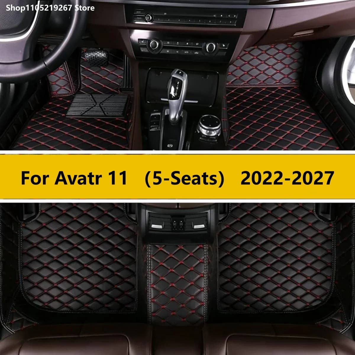 Tappetini Auto in Pelle Durevoli Anti-Sporco per Avatr 11 5 Posti 2022 2023 2024 2025 2026 2027