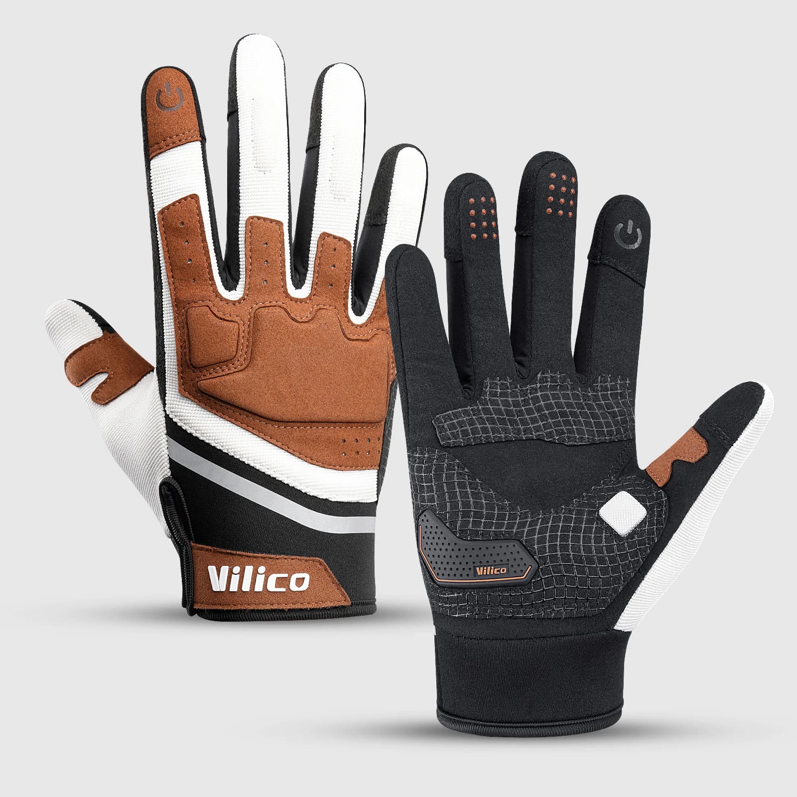 Guanti da Moto Invernali Caldi a Dita Intere, Resistenti all'Abrasione, Touch Screen, per Motocross e Bici