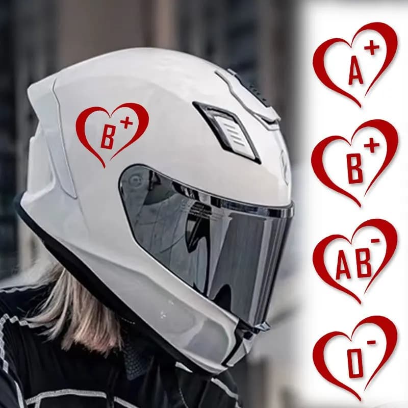 1PC Red Heart Blood Type Waterproof Vinyl Stickers For Motorcycle Helmet Car Laptop Bike Decor Decal