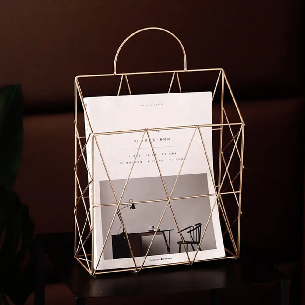 Magazine Holder Hanging Wall Mounted Metal Basket Iron Shelf Newspaper Book File Organizer Storage Rack Rust Resistant