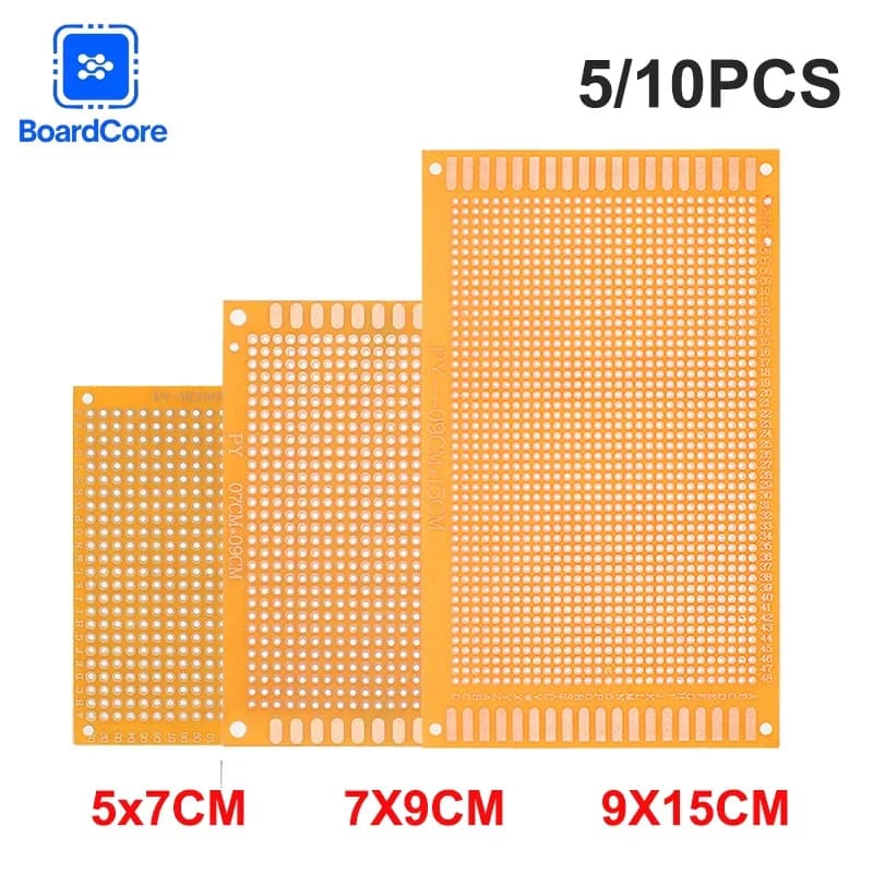 5/10 pz 5x7 cm 7x9 cm 9x15 cm Scheda PCB Universale Giallo Single Sided PCB Circuito Stampato per Arduino