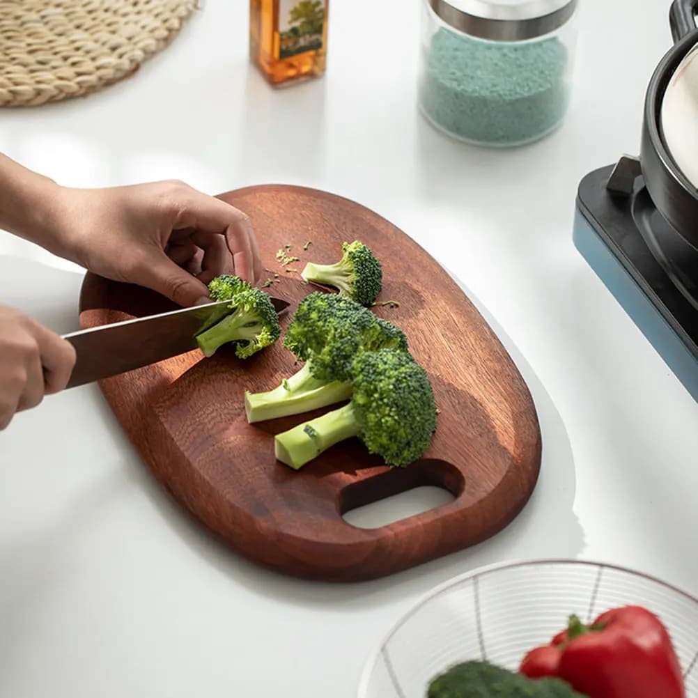 Knitting in Solid Wood Thickness for Fruit and Vegetables, Domestic Use in Kitchen with Hole for Hanging, Reversible