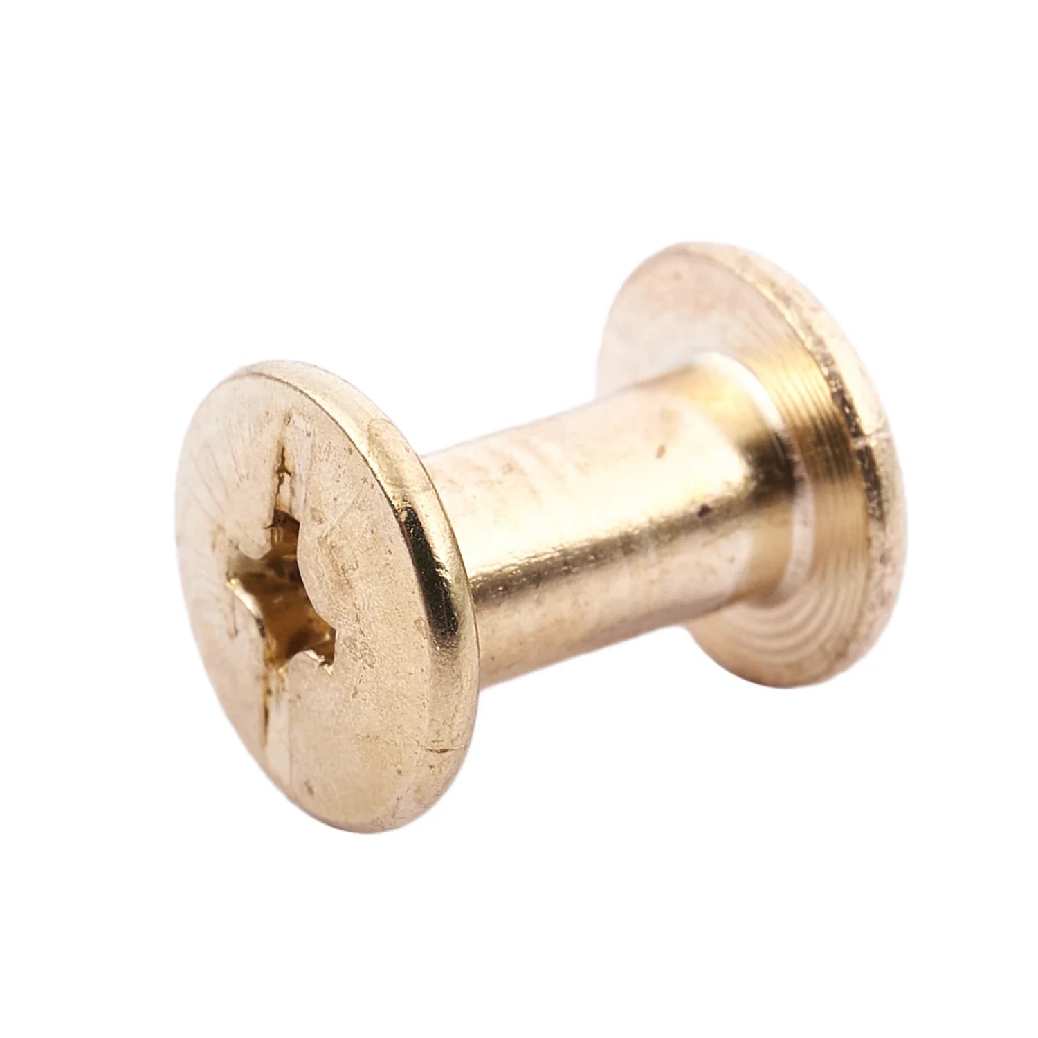 A71P 15 Pezzi 5mmx8mm Vite Chicago con Rilegatura Placcata in Ottone per Cintura Soldi